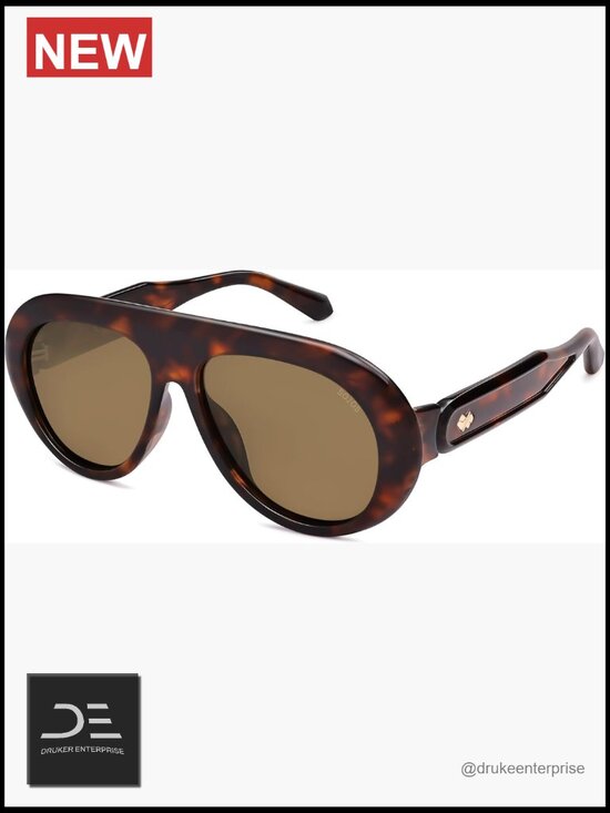 Oversized Polarized Aviator Sunglasses UV Protection Retro 70s Style main image 6
